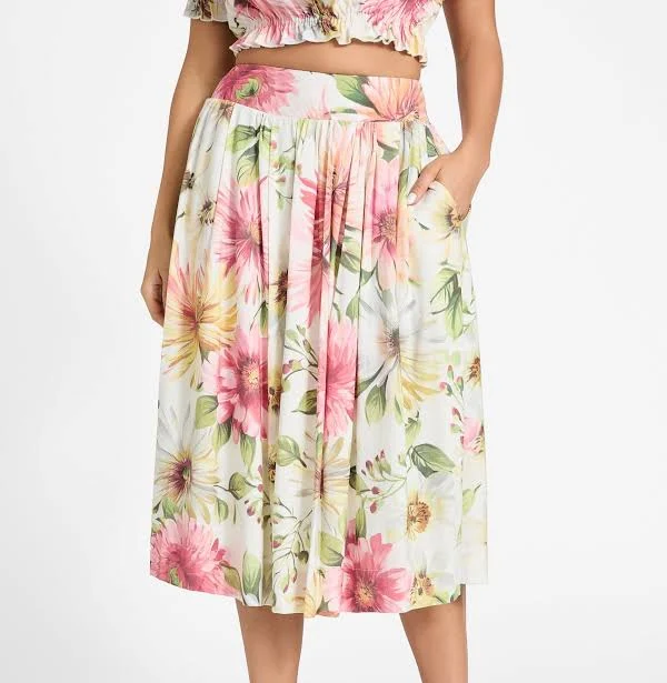 skirt Eco Elodie Floral Midi Skirt GUESS $86.95
