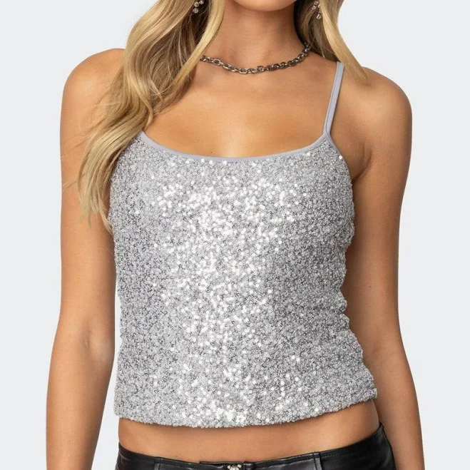 top Edikted Women's Celene Sequin Tank Top edikted $11.2