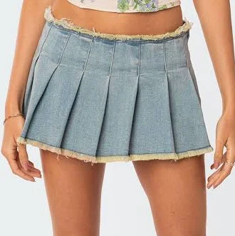 skirt Edikted Women's Nalani Pleated Denim Mini Skort PacSun $73.6