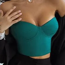 top Elagia Satin Sweetheart Crop Top Elagia $79.99