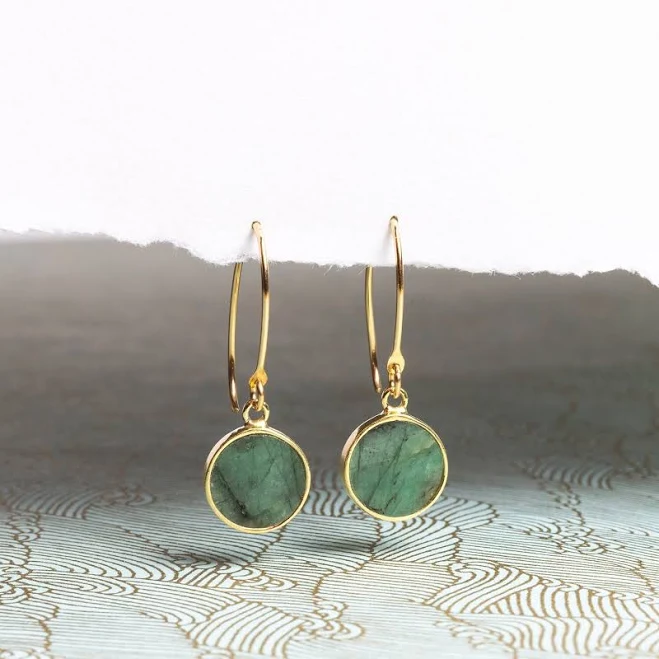 accessory Emerald Gold Drop Earrings Soul & Little Rose $64