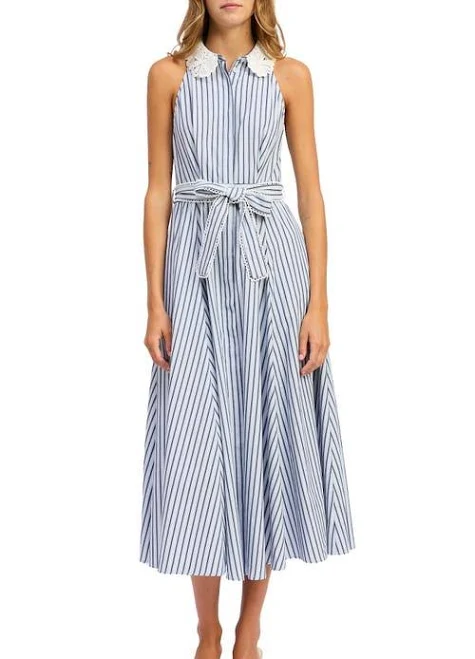 dress En Saison Clara Stripe Sleeveless Midi Shirtdress Nordstrom $146