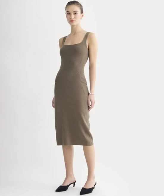 dress Everlane Knit Square-Neck Midi Dress Everlane $68