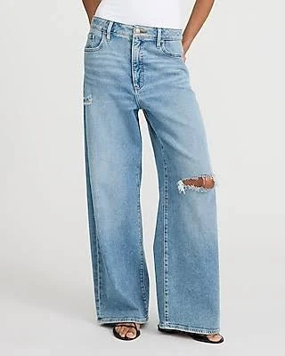 jeans Express Women's Low Slung Ripped Baggy Jeans Express $88