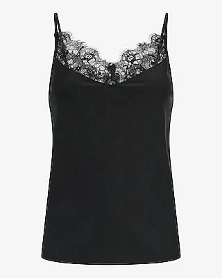 top Express Women's Satin Lace Trim V-Neck Cami Express $38