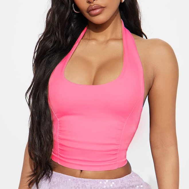 two piece set Fashion Nova Grace Seamless Ruched Double Lined Halter Top Fashion Nova $10.99