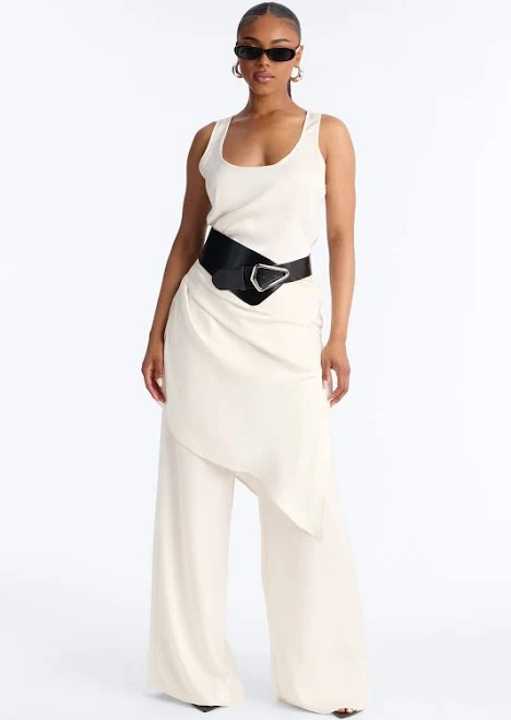 two piece set Fashion Nova Sleeveless Satin Tank Top and Wide Leg Pant Set Fashion Nova $30.99