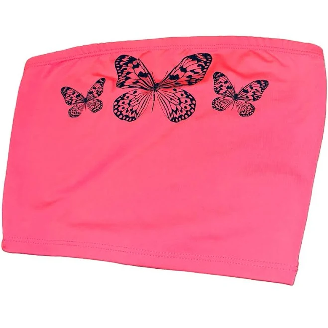 top Fashion Nova Tops | Fashion Nova Butterfly Bandeau Top | Color: Neon Pink | Size: S | | Color: Pink | Size: S | Pm-41805715's Closet Poshmark $5