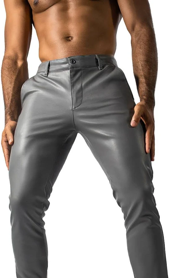cargo pants Faux Leather Slim Fit Pants Differio.com $69.9