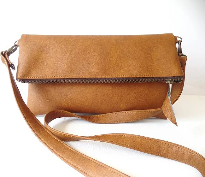 bag Foldover Vegan Leather Crossbody Bag Etsy - allbyFEDI $48.98