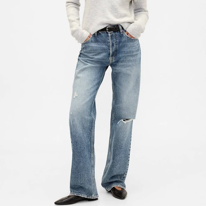 trousers Gap Women's Low Slung Relaxed Straight Jeans Gap Factory $35.99