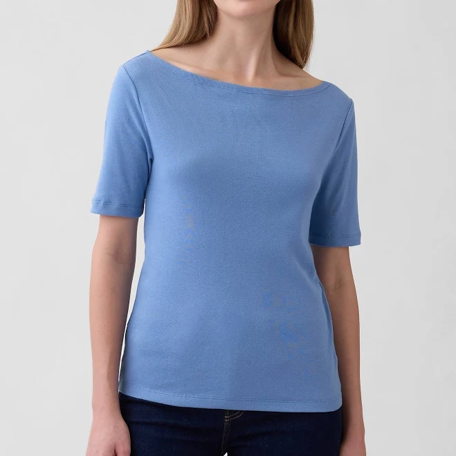 top Gap Women's Modern Ribbed Boatneck T-Shirt Gap Factory $9.99