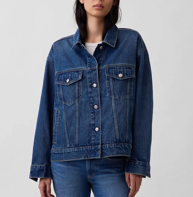 outerwear Gap Women's Oversized Icon Denim Jacket Gap $79