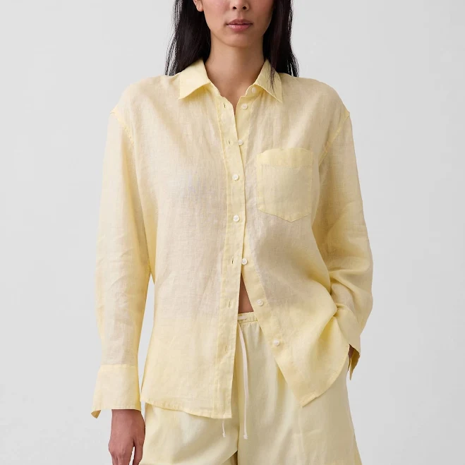 top Gap Women's Oversized Linen Shirt Gap $79.95