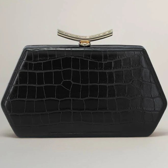 bag Geometric Structured Faux Leather Evening Clutch Bag ShopSimon $54.26