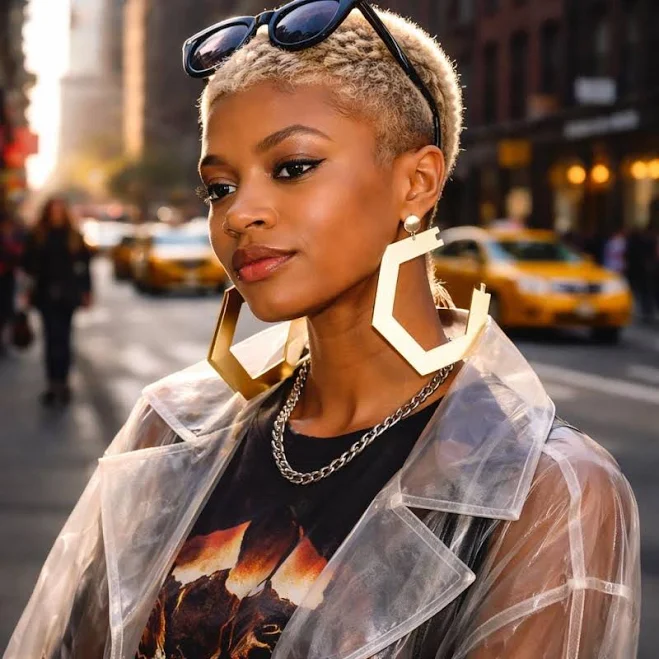 accessory Gold Architectural Hoop Earrings | Bold Geometric Hexagon Hoops, Extremely Lightweight Statement Jewelry | Modernist Gilded Studs Etsy - LakaLuka $96.42