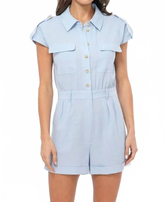 romper Greylin Collection Ludi Linen Blend Button Down Romper ShopSimon $43.55