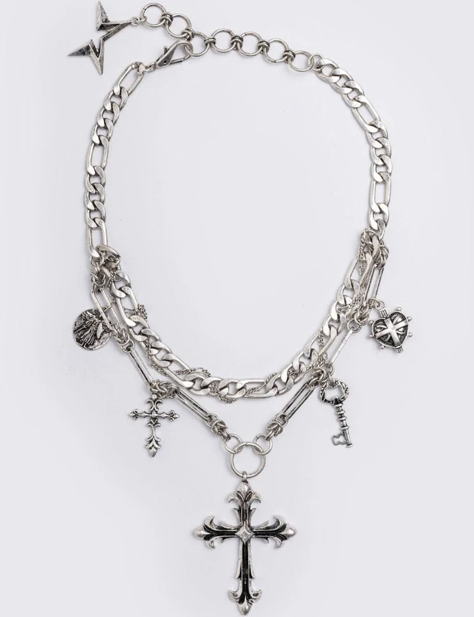 accessory Grunge Cross Pendant Silver Necklace Minga London US $58