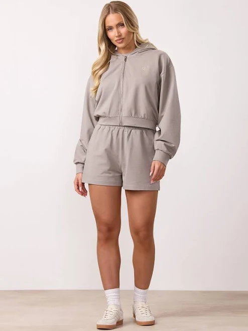 two piece set Gym King Victory Loopback Full Zip Crop Hood and Shorts Gym King $95