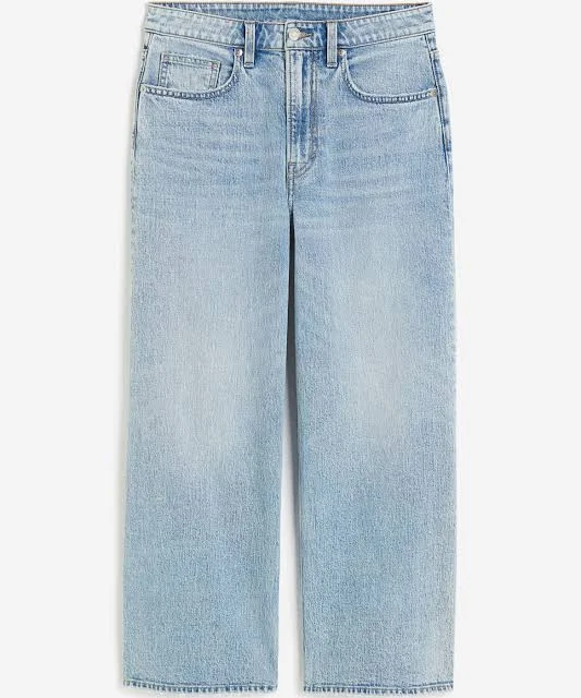 jeans H&M Ladies High Rise Wide Leg Cropped Jeans H&M $17.99