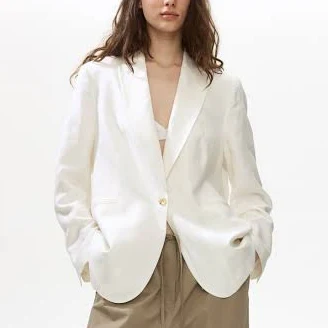 outerwear H&M Ladies Linen-Blend Blazer H&M $54.99