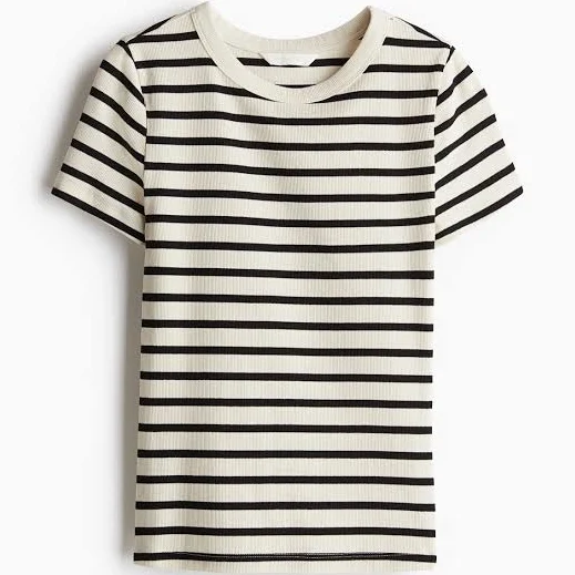 t-shirt H&M Ladies Striped Ribbed T-Shirt H&M $14.99