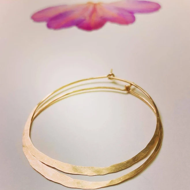 accessory Hammered Gold Hoop Earrings Etsy - violetfly $53