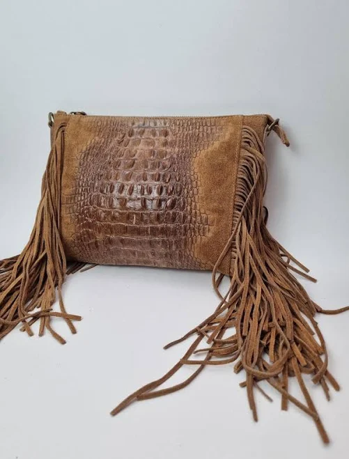 bag Handmade Leather Fringe Crossbody Bag Etsy - Seller $77.98