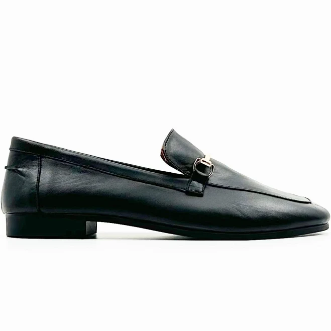 shoes Handmade Leather Low Heel Loafers with Gold Buckle Detail Etsy - Seller $138.19