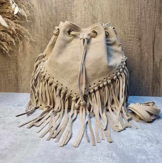 bag Handmade Suede Fringe Crossbody Bag Etsy - Seller $81.84