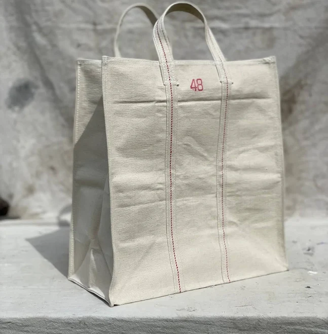 bag Heavy Duty Natural Canvas Tote Bag, Red 48 Viand Mercantile $96