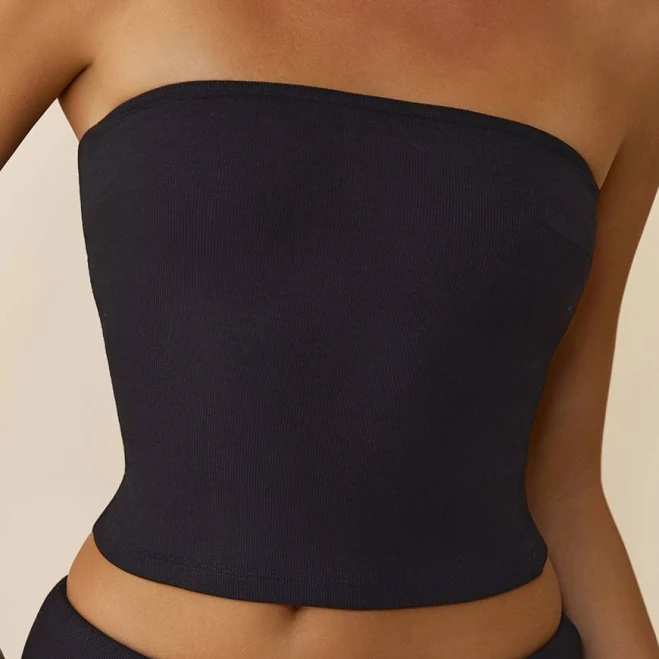 top Hello Molly Base Luxe Rib Strapless Bandeau Hello Molly US $25