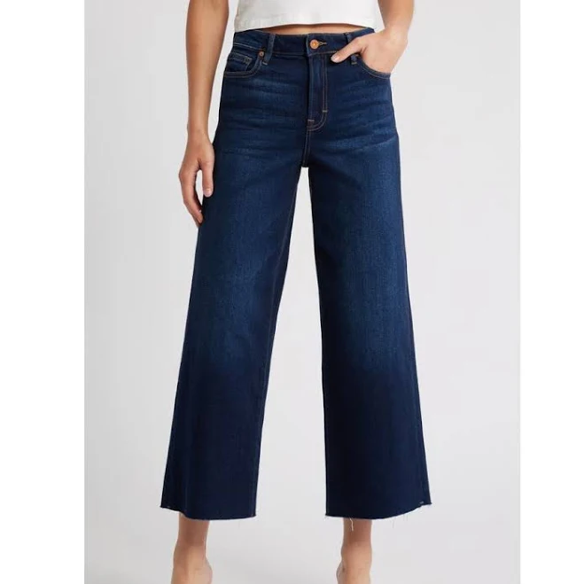 jeans Hidden Jeans Women's Clean Stretch Raw Hem Wide-Leg Jeans Nordstrom $88