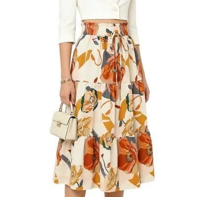 bottoms High-Waisted Flowy Floral Print Midi Skirt Target $34.99
