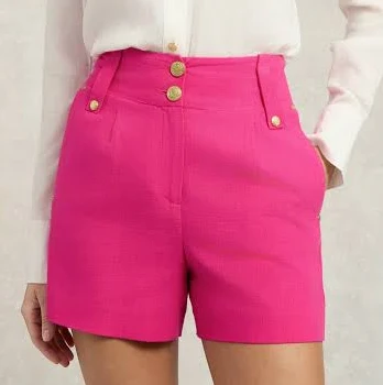 shorts Holland Cooper Tailored Short Hot Pink Linen Women's Size 10 Holland Cooper $339