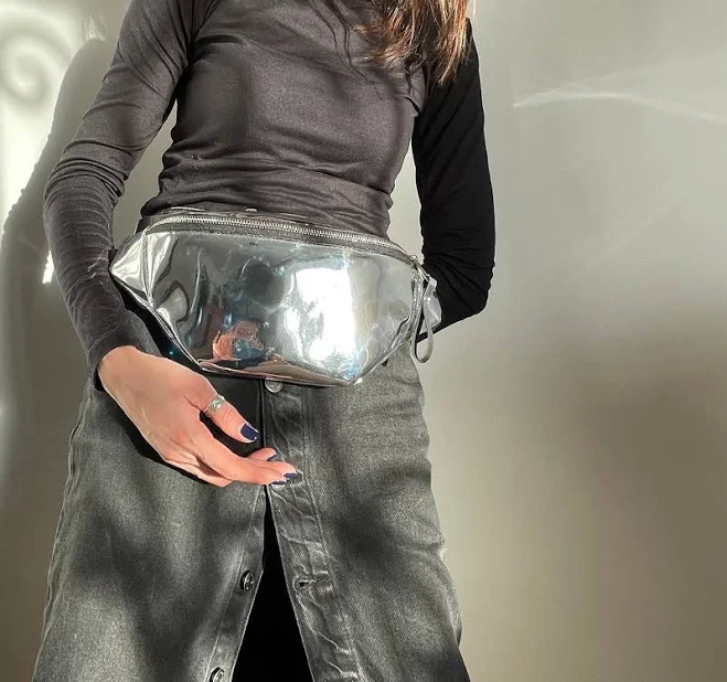 bag Holographic Bum Bag, Silver Vegan Festival Fanny Pack Etsy - memanubags $36