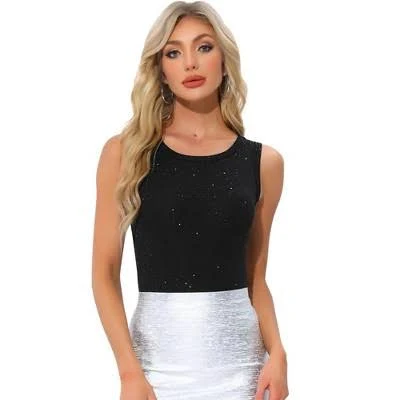 top Inspire Chic Women's Sleeveless Crew Neck Slim Fit Bodysuit Target $22.99