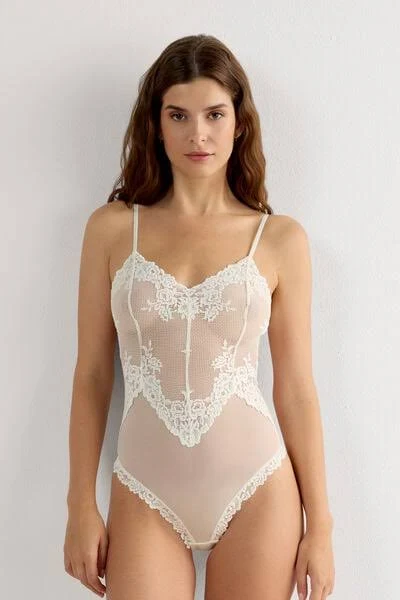 bodysuit Intimissimi Pretty Flowers Tulle and Lace Bodysuit Intimissimi $75