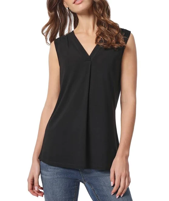 top Jones New York Women's Pleated V-Neck Crepe Tank Macy's $27.72