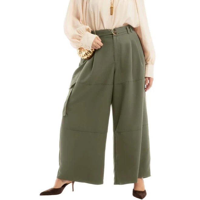 pants June & Vie Women's High-Rise Wide-Leg Cargo Pants Macy's $80.08