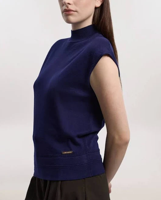 matching set Karen Millen Women's Viscose Blend High Neck Knitted Tank Top Karen Millen USA $55.3