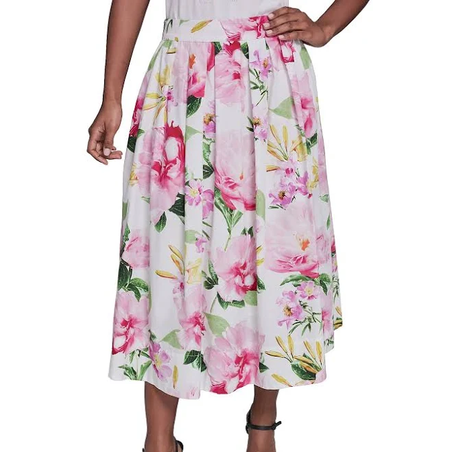 skirt KARL LAGERFELD Paris Voile Floral Print Midi A-Line Skirt Dillard's $159