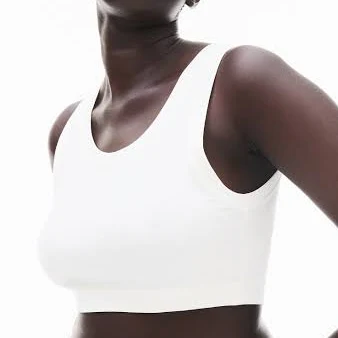 top Ladies - White Cropped Ribbed Tank Top - Size: XL - H&M H&M $8.49