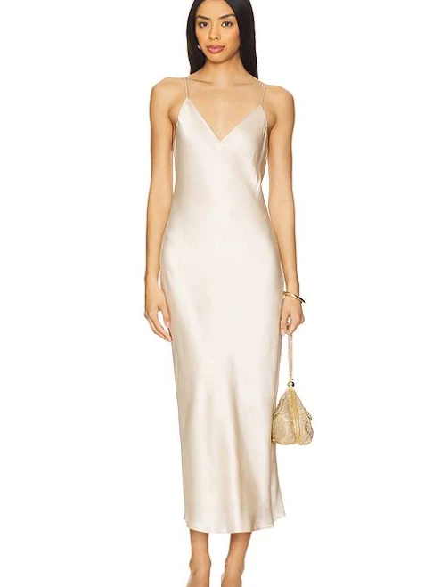 dress L'AGENCE Seridie Slip Midi Dress REVOLVE $625