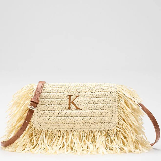 bag Lanai Raffia Fringe Crossbody Clutch Mark and Graham $149