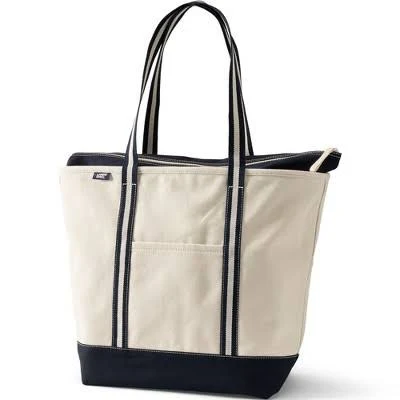 bag Lands' End Large 5 Pocket Zip Top Long Handle Canvas Tote Bag Target $47.96