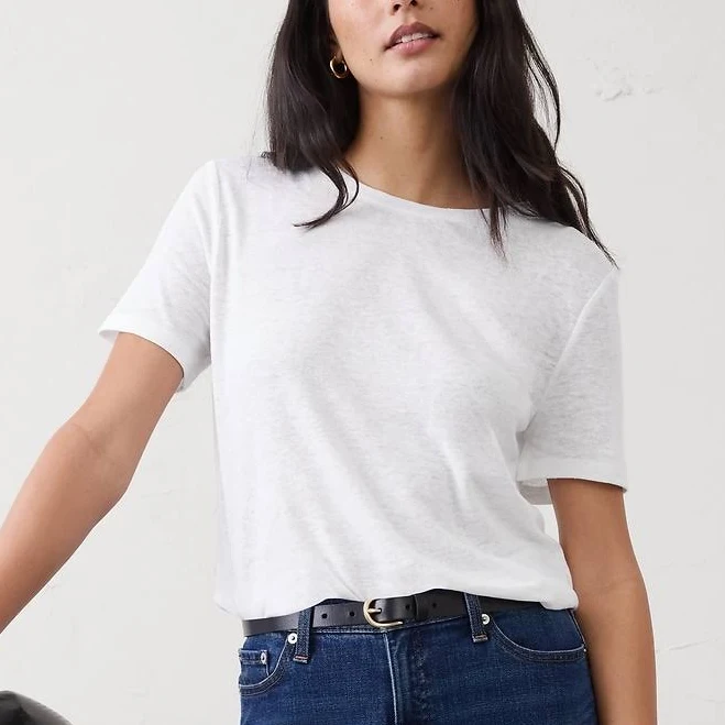 top Landslide Women's Linen-Blend T-Shirt Banana Republic Factory $20