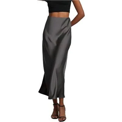 skirt LEVEN Sixteen Women's Satin High Waist A-Line Maxi Skirt Target $89.99