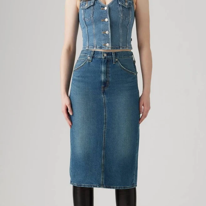 skirt Levi's High-Rise Back Slit Skirt Women's Macy's $34.99
