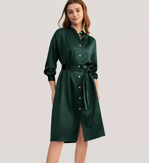 dress LILYSILK 100 Mulberry Silk Shirt Dress Banded Cuff Quality Guranteed eBay - us2015.toppi $139.99